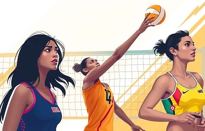 Indian Volley Elite - Upcoming Features Preview Concept art for upcoming Indian Volley Elite features including women's teams and beach volleyball
